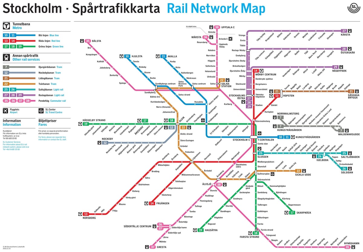 স্টকহোম রেল নেটওয়ার্ক মানচিত্র