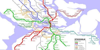 সুইডেন tunnelbana মানচিত্র